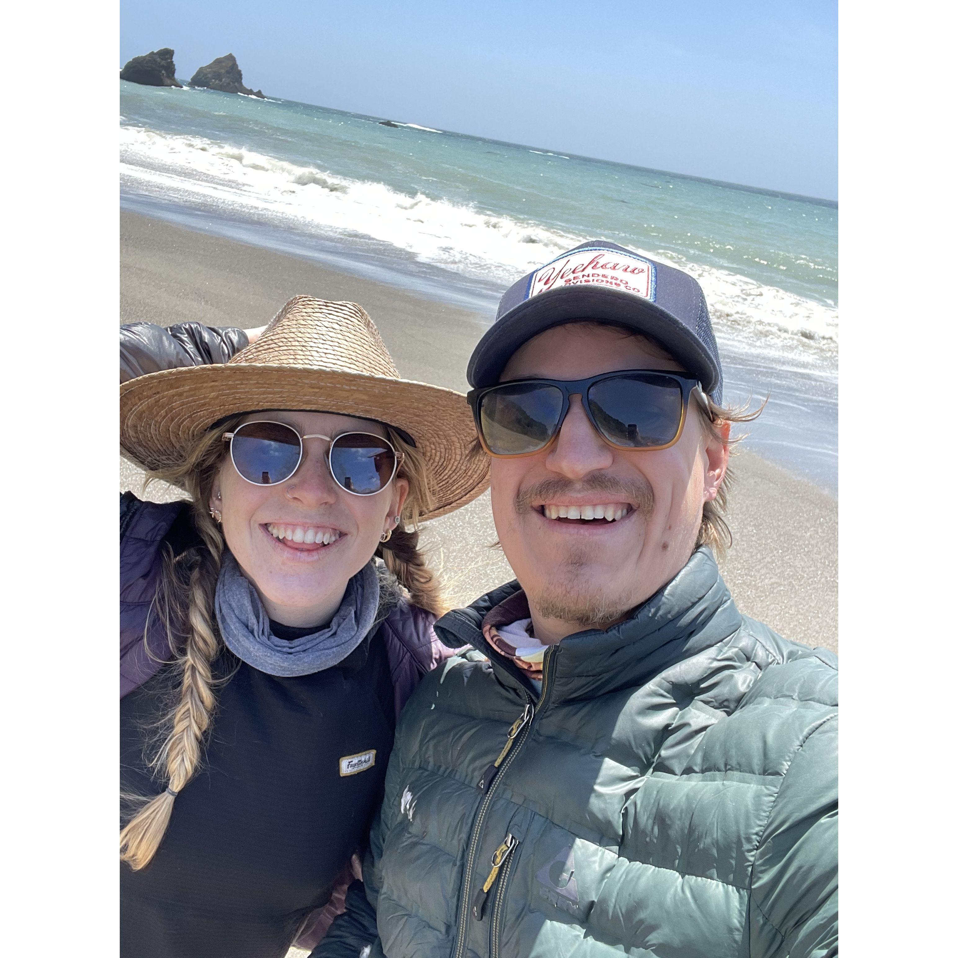 On a road trip out west - the first time we put our feet in the Pacific! 