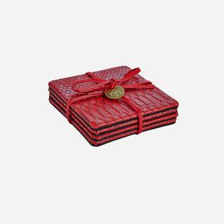 Python Red Dragon Coaster Set of 4 with Kiyasa Cording
