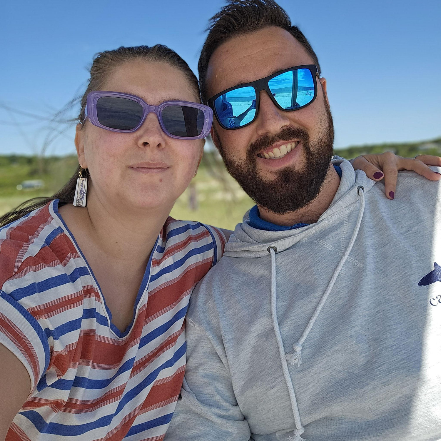 Hanging out in a lifeguard tower on the beach in Cape Cod the same week we got engaged!