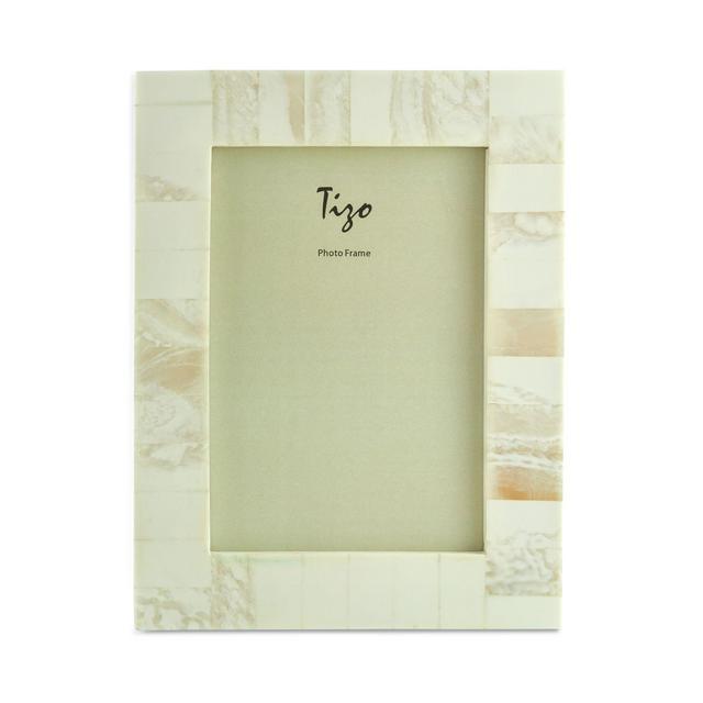 Tizo Bone Look Block Frame Natural White, 5" x 7"