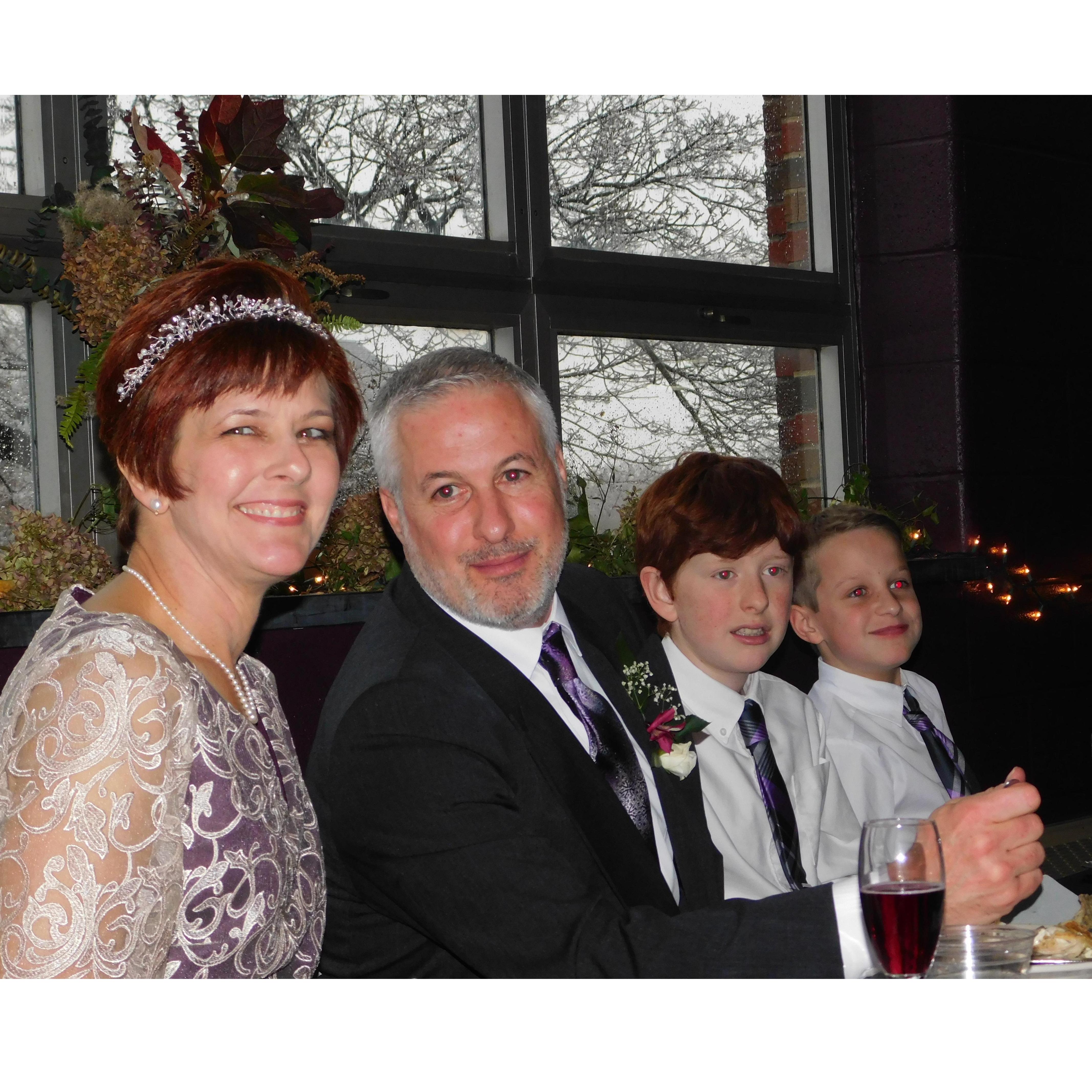 The wedding party! Us with Henry and Josh.