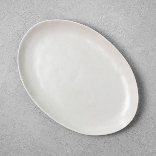 Refined Stoneware Oval Serve Tray Speckled Natural - Hearth & Hand™ with Magnolia