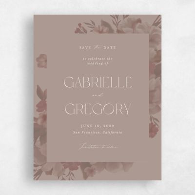 Rich Taupe, Brown Wedding Save the Date - Canopy Classic
