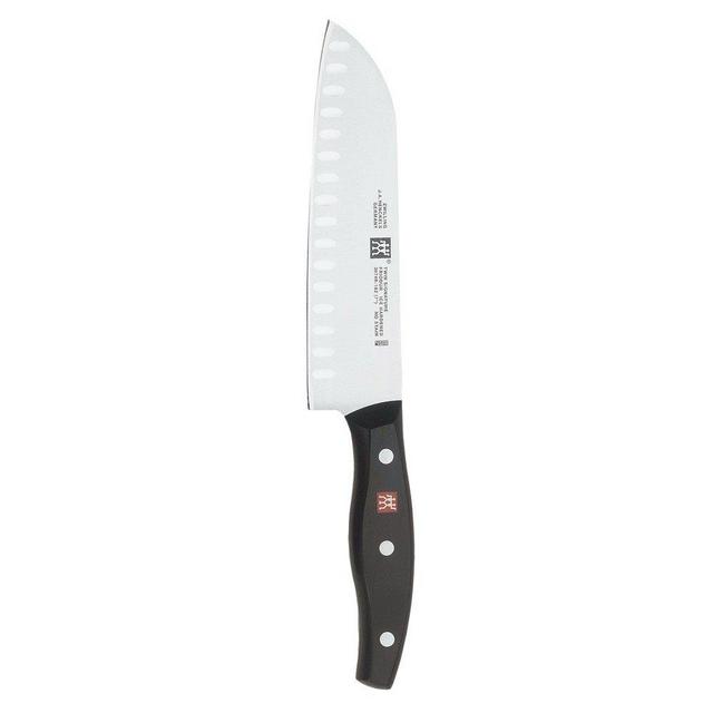 Zwilling J.A. Henckels TWIN Signature Hollow Edge Santoku Knife, 7", Black/Stainless Steel