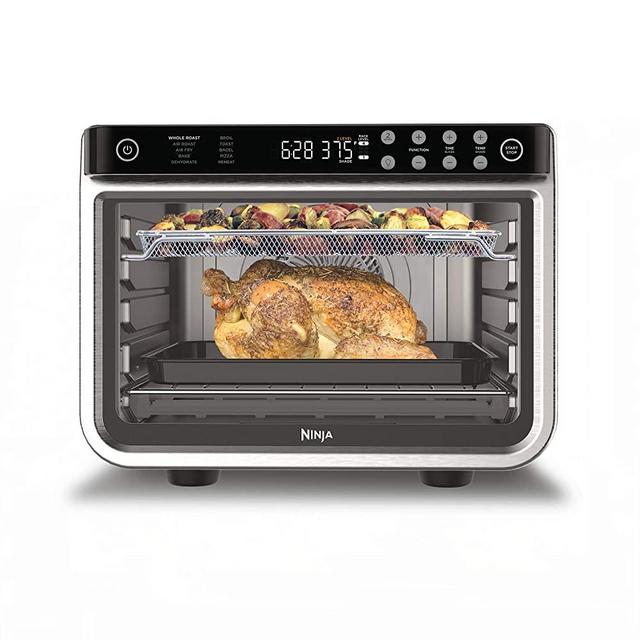 Ninja DT201 Foodi 10-in-1 XL Pro Air Fry Digital Countertop Convection Toaster Oven with Dehydrate and Reheat, 1800 Watts, Stainless Steel Finish (Renewed)