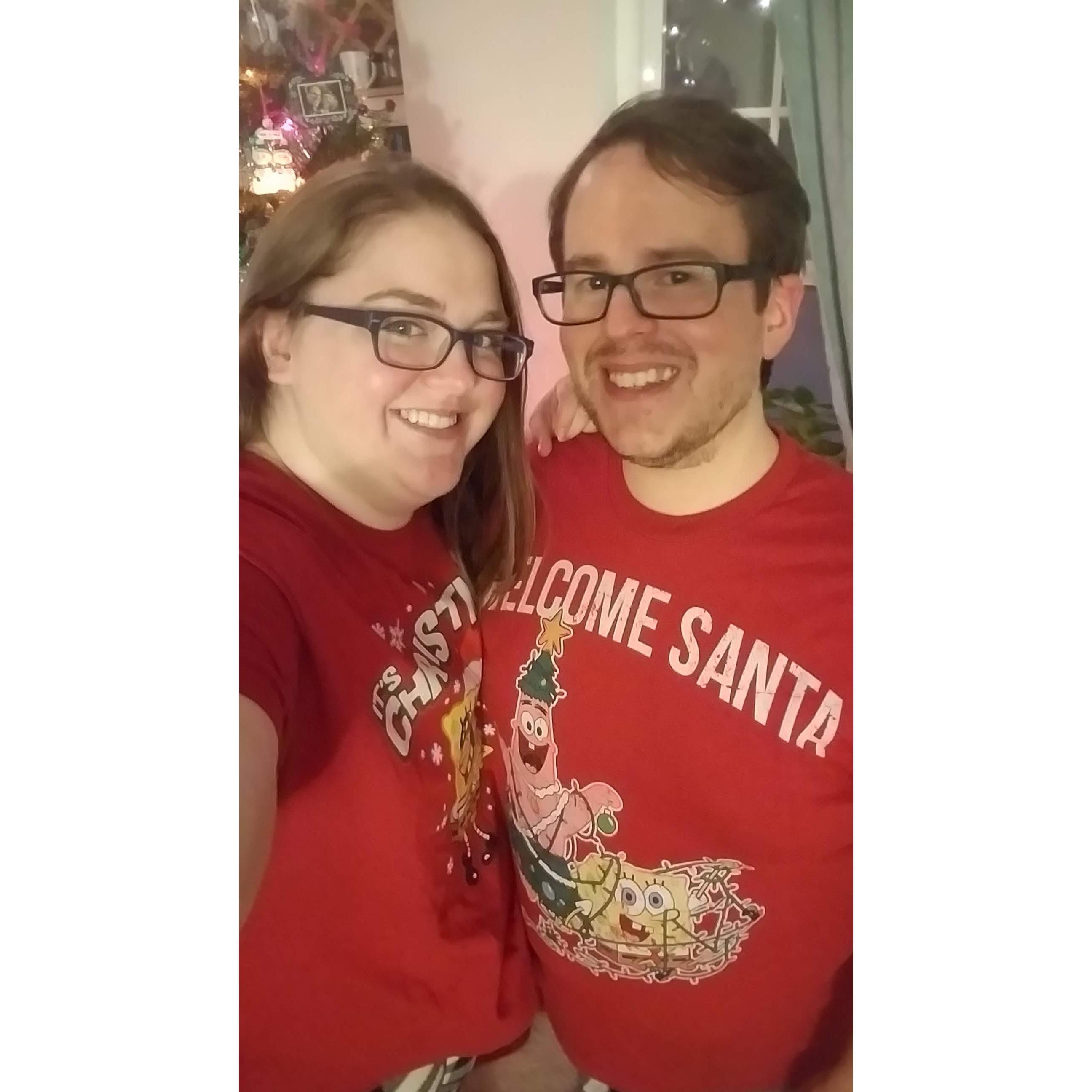 Matching holiday PJs