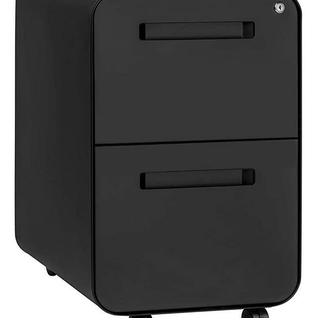 Laura Davidson Furniture Stockpile 2-Drawer Modern Mobile File Cabinet, Commercial-Grade (Black)