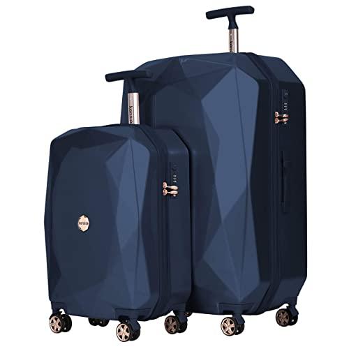 kensie Women's 2 Piece or 20" 3D Gemstone Luggage Set, Midnight Blue, 2 PC 28"