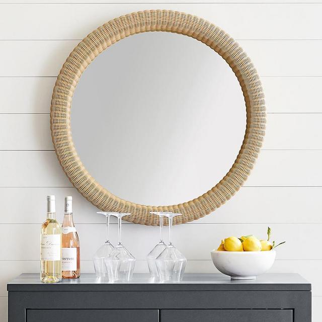 Hampton Outdoor Mirror, Natural, 36"W x 6"H