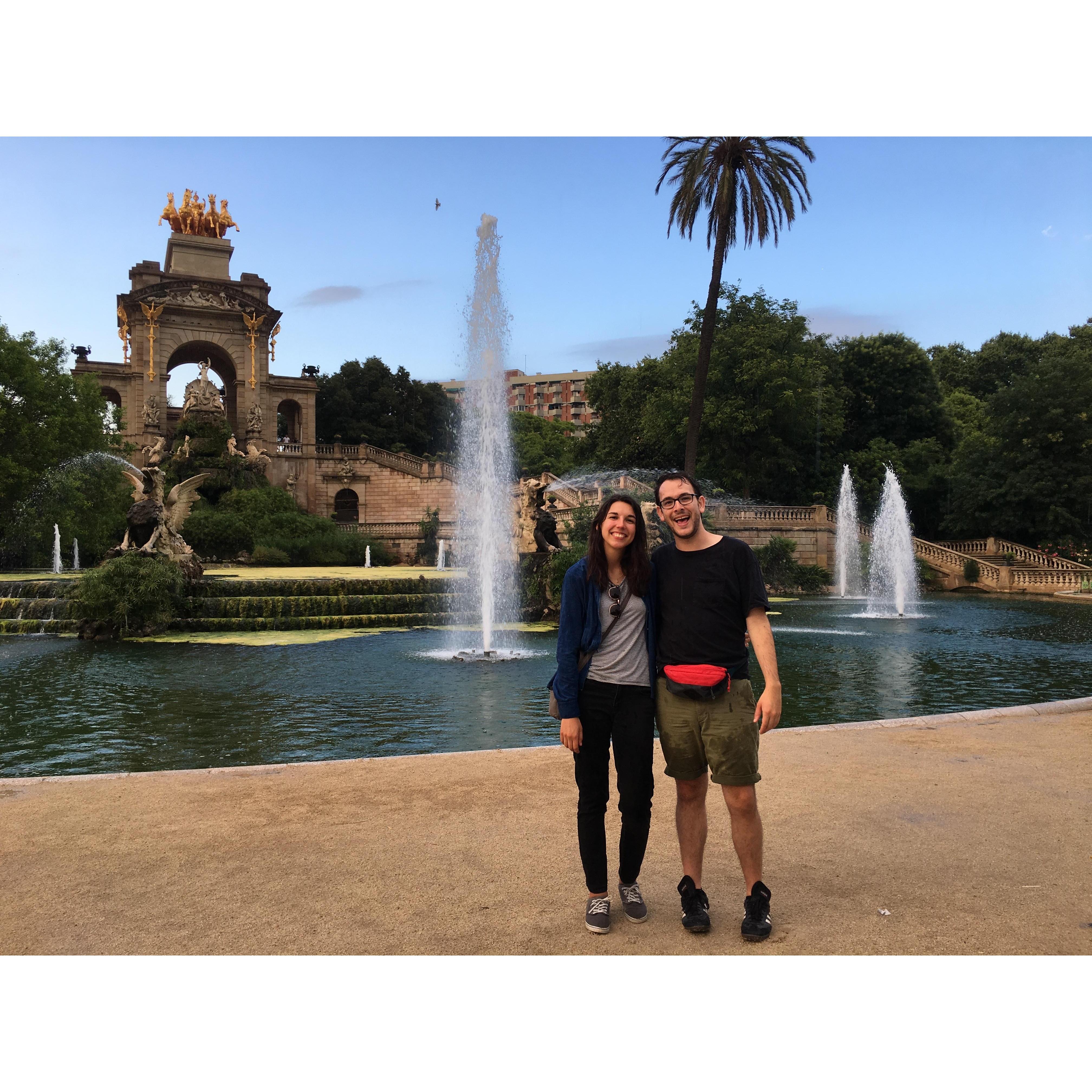 After a rainstorm in Barcelona. If you look hard, you can see Jesse's fanny...