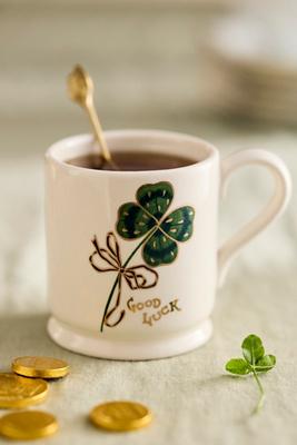 Lucky Shamrock Stoneware Mug