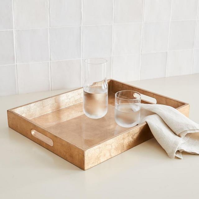 Wood Tray, 14"X18", Gold