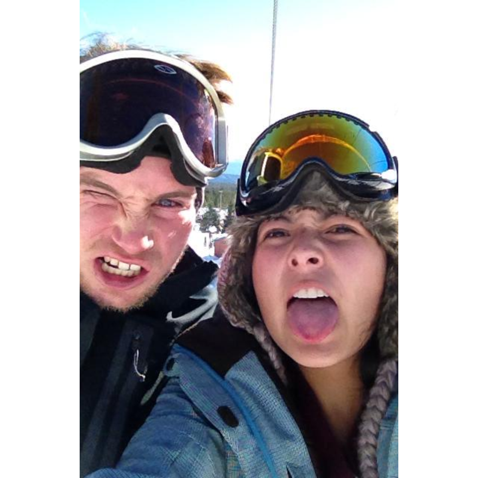 Being silly at Shasta Mountain during our first snow trip together