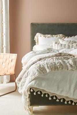 Tasseled Linen Duvet Cover