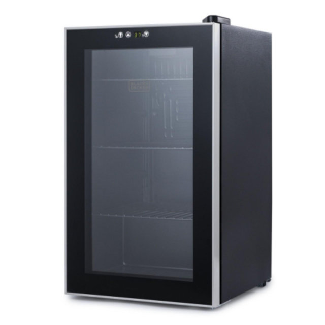 Black & Decker 2.4 Cu. Ft. Beverage Cooler with Double Pane Glass Door Drink Fridge with 76-Can Capacity