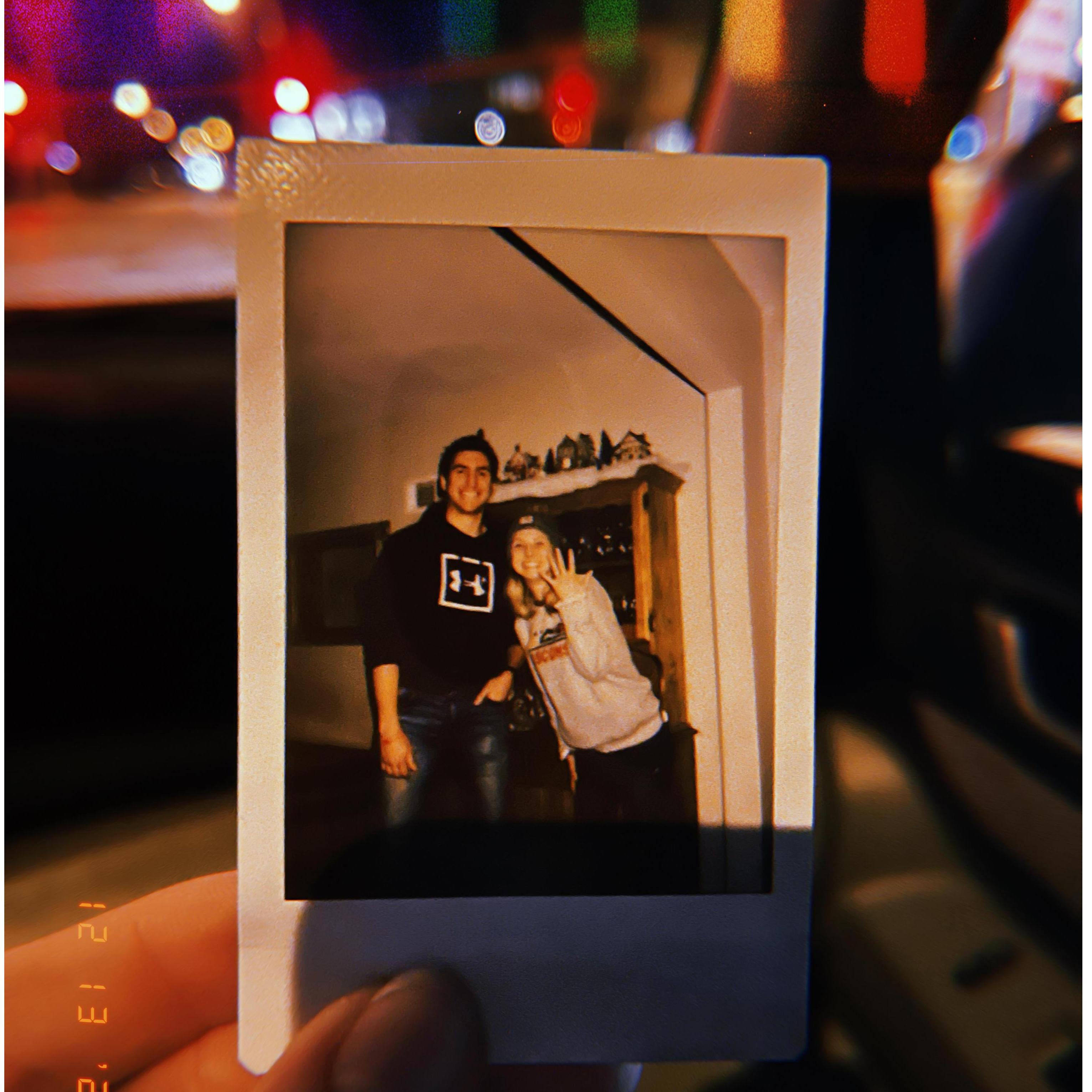 The first photo we took after getting engaged!