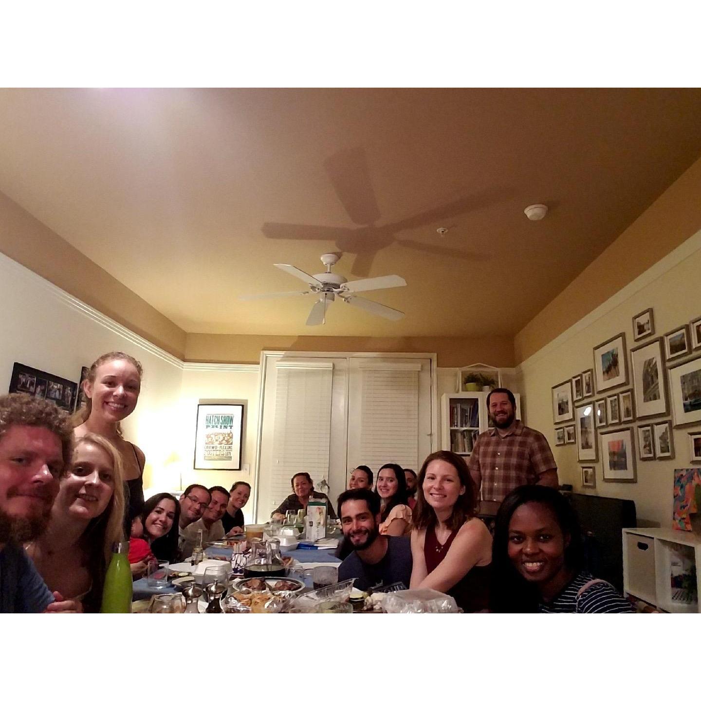 A birthday celebration in our first Dallas apartment.