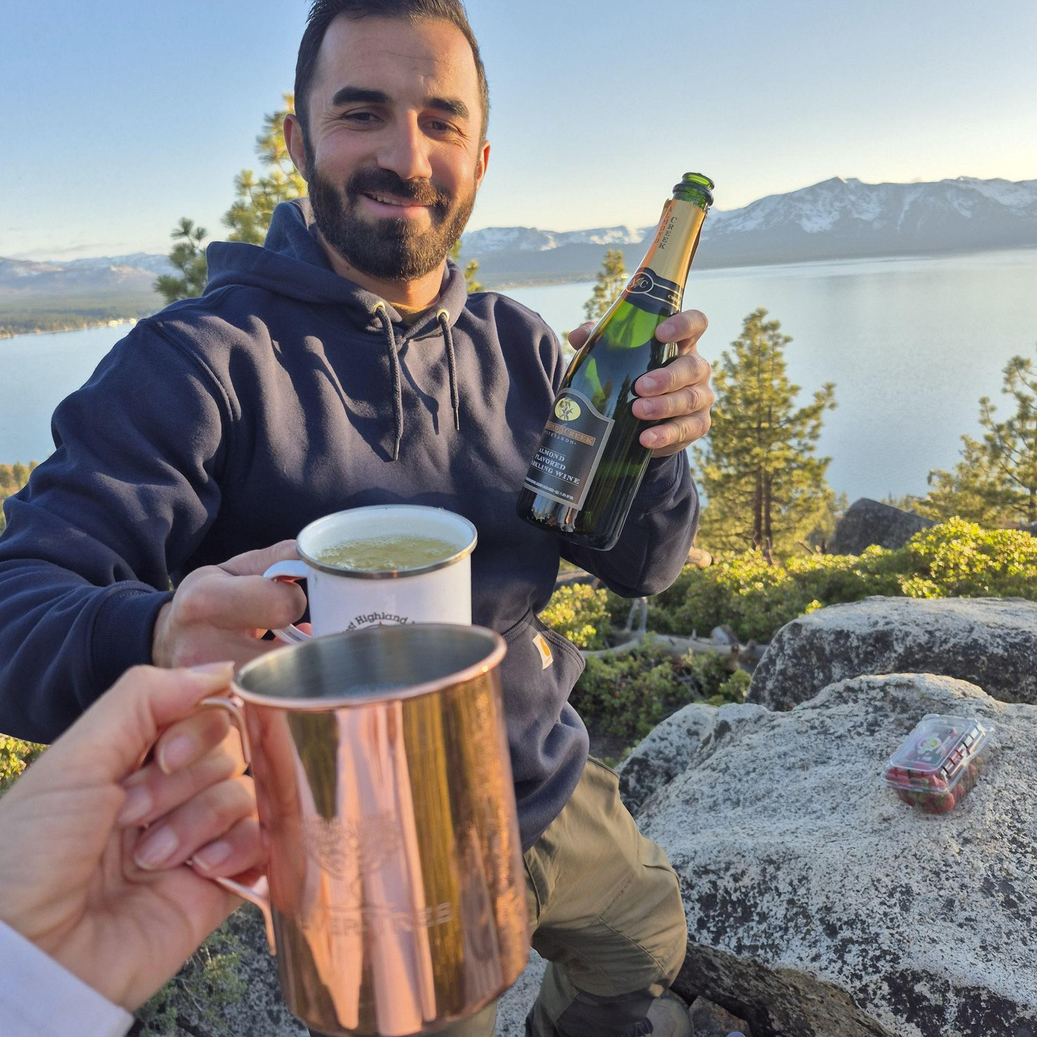 At Round Hill where Arthur proposed at sunset overlooking Lake Tahoe