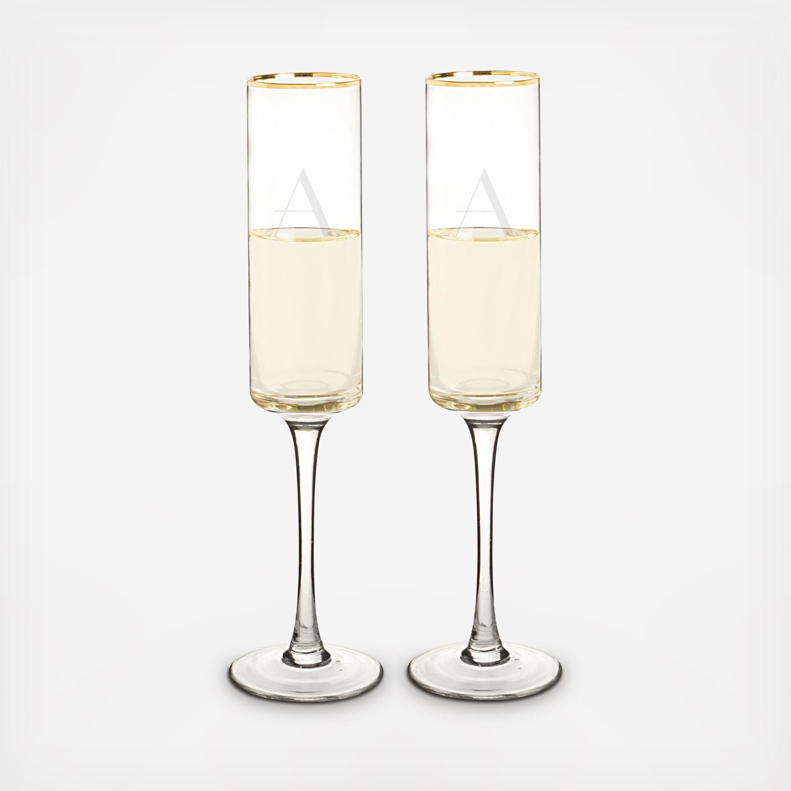 cylinder champagne flutes