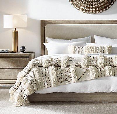 Restoration Hardware | Moroccan Wedding Striped Oversized Bed Throw - Natural