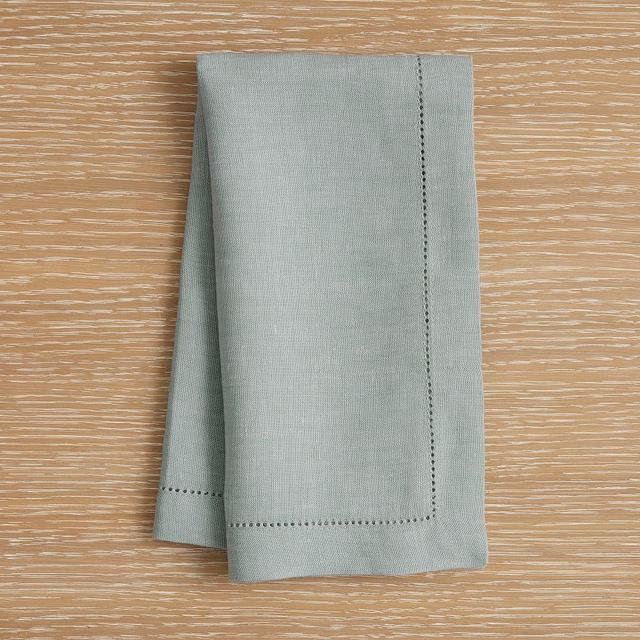 Belgian Linen Napkins, Set of 12 - Mineral Blue