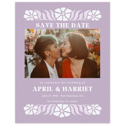Lilac, Purple Wedding Digital Save the Date - Bellefleur Photo