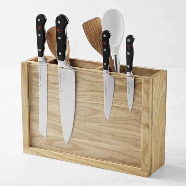 Hold Everything FSC® Magnetic Block Knife Storage, Ashwood