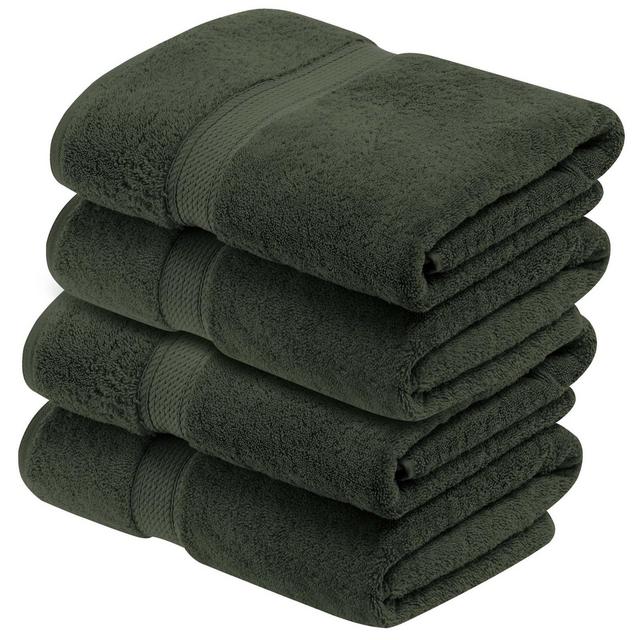 Premium Cotton 800 GSM Heavyweight Plush Luxury 4 Piece Bathroom Towel Set, Forest Green - Blue Nile Mills