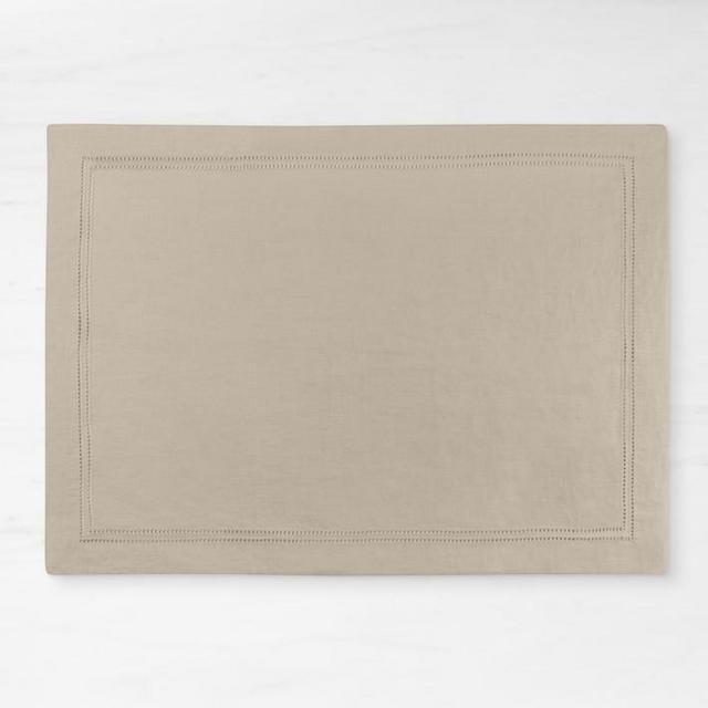 Linen Double Hemstitch Placemats (flax)