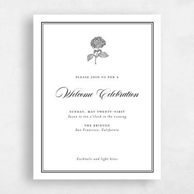 Black Wedding Enclosure - Newport Welcome Party Letterpress