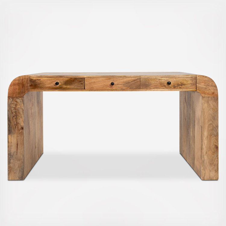 Storied Home, 3-Drawer Mango Wood Desk | Zola