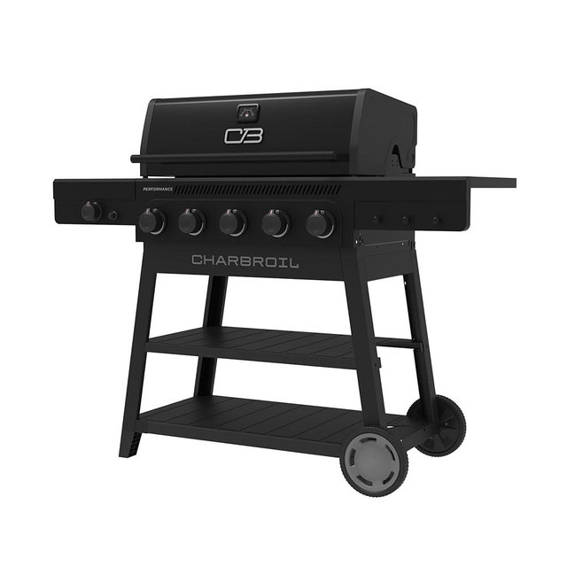 Charbroil® Performance Series™ 5-Burner Gas Grill Cart with Side Burner, Black - 463254125