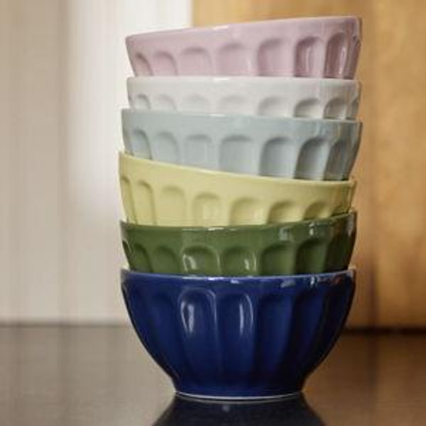 The Latte Stoneware Cereal Bowls, Assorted Set of 6: Amelie Edition