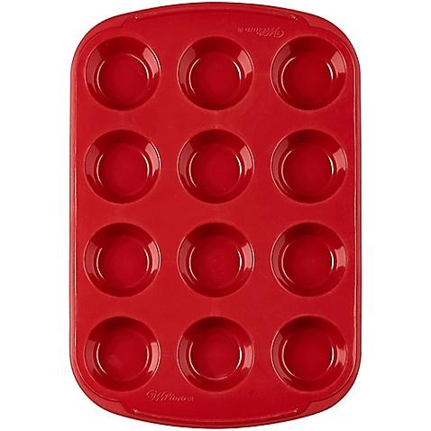 Wilton® Ultra-Flex™ Nonstick 12-Cup Silicone Mini Muffin Pan in Red
