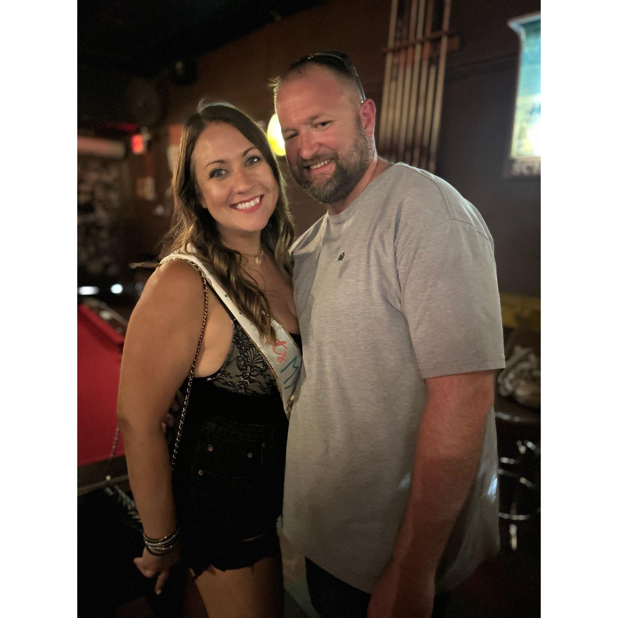 At a local bar for Robyn's 38th Birthday!