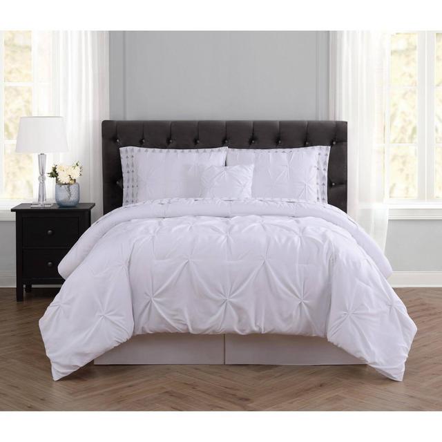 Truly Soft Twin Arrow Pleated Bed in a Bag Set White
