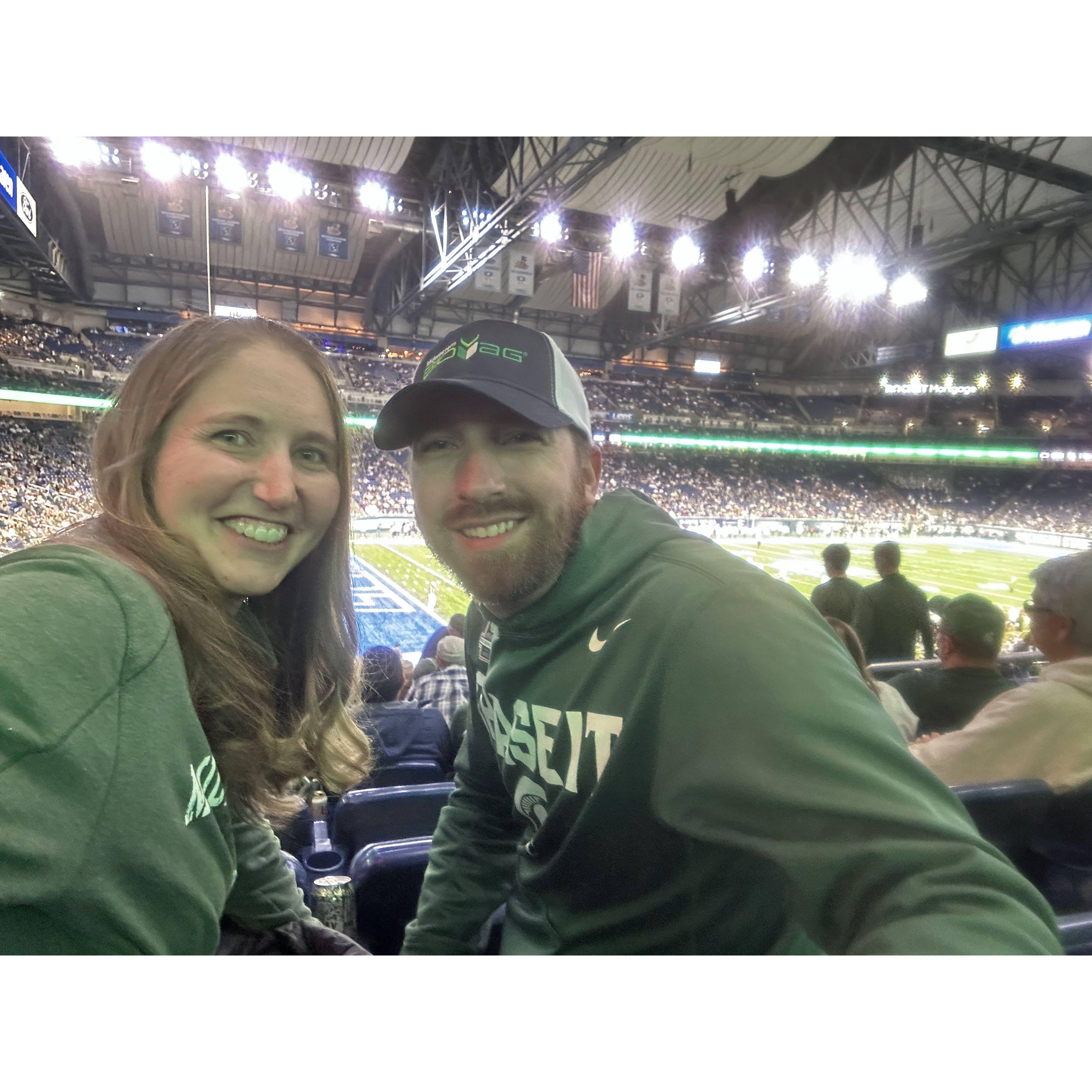Our first MSU football game: it was painful to watch, but we had all kinds of fun nonetheless!