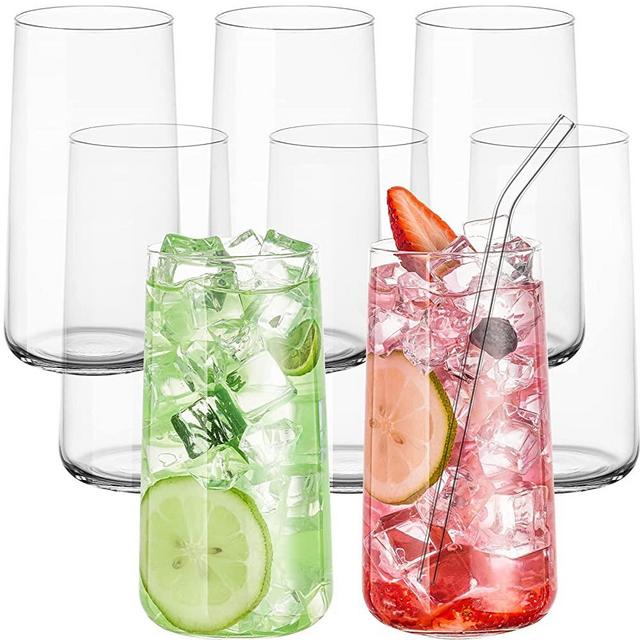 Claplante Crystal Highball Glasses, Set of 8 Glass Drinking Glasses, 11 Oz  Durab