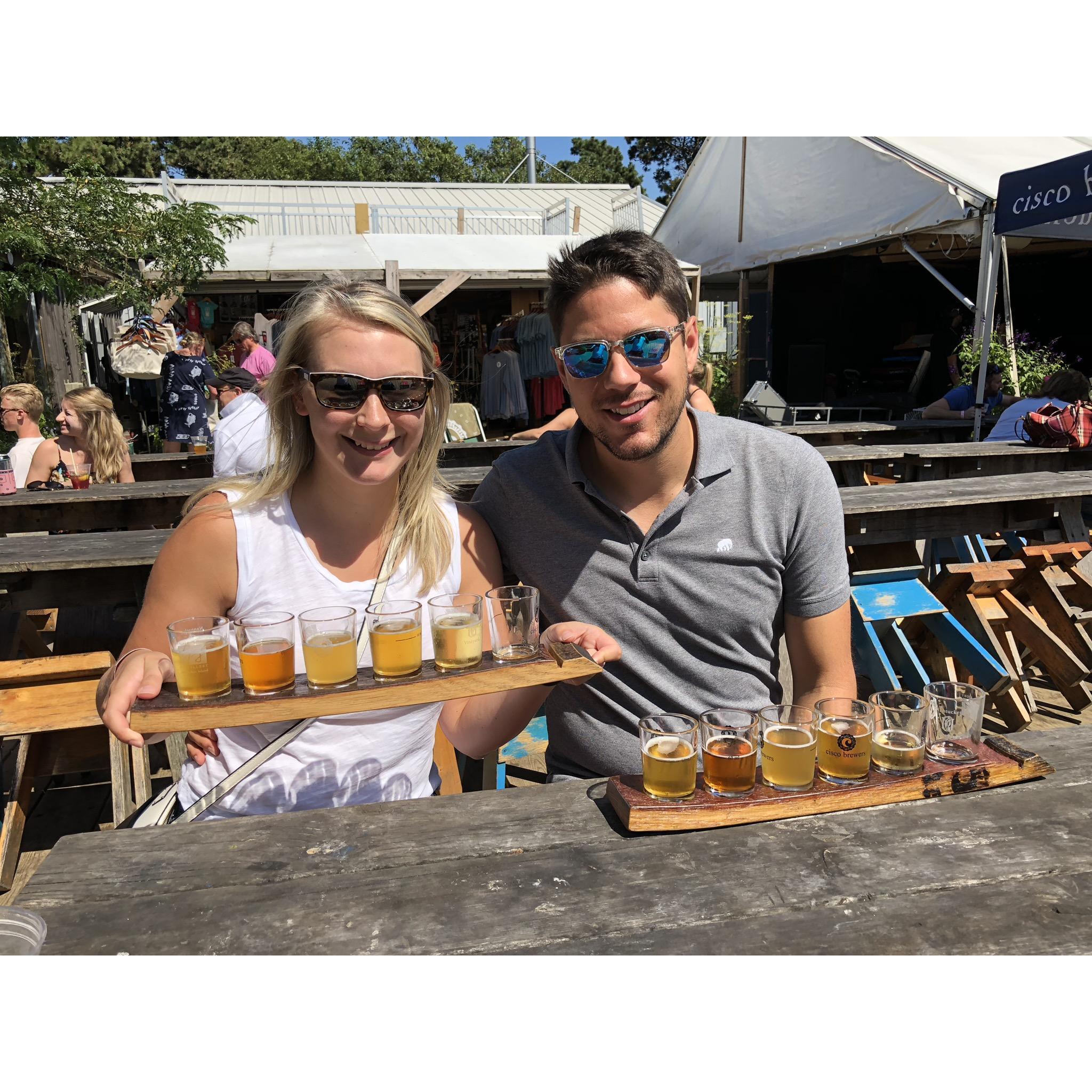 Beer tasting in Nantucket.