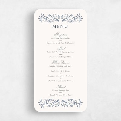 Blue Rounded Wedding Menu - Palais