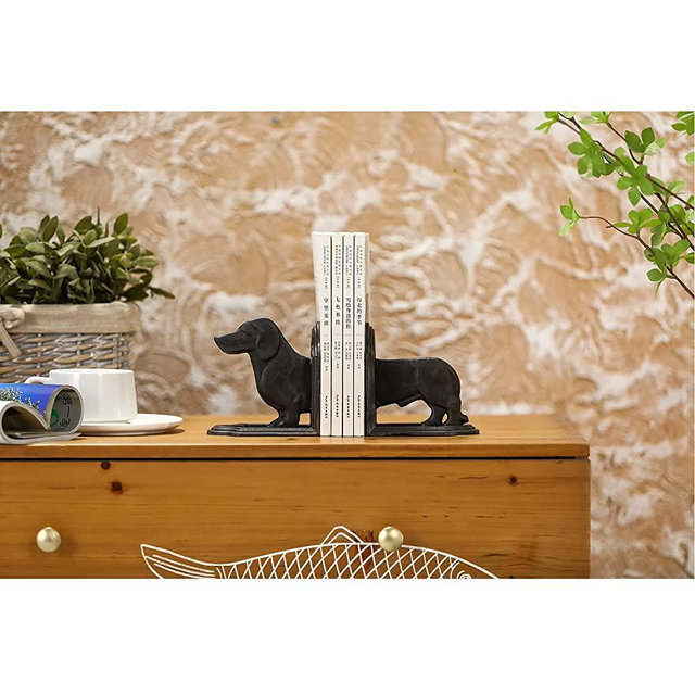 Phaxth Dachshund Dog Bookends Decorative, Wiener Dog Book Ends, Pair