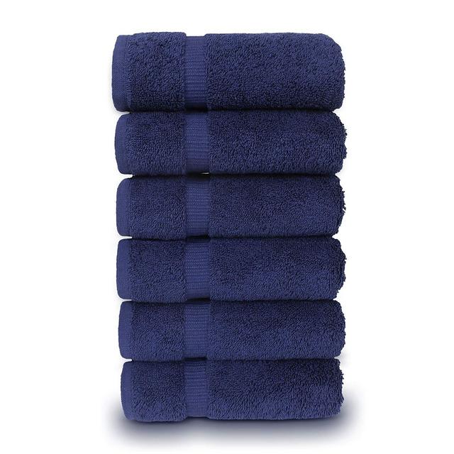 TURKUOISE TURKISH TOWEL Premium Quality 100% Turkish Cotton Eco-Friendly Hand Towels (Set of 6, Navy)