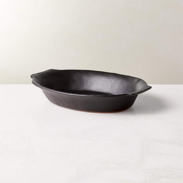 Sculpt Small Terra Cotta Black Baking Dish