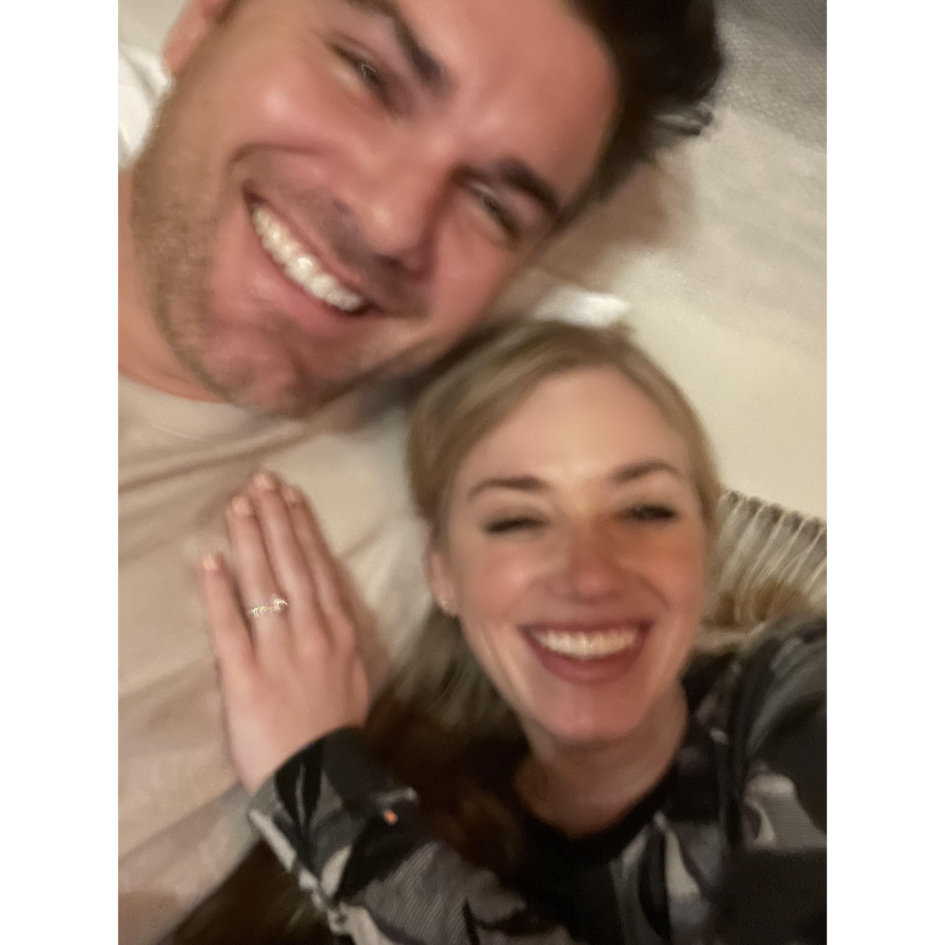 About 5 minutes after we got engaged!