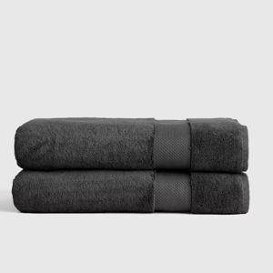 Turkish Ultra Plush Bath Sheet (Set of 2) - Charcoal