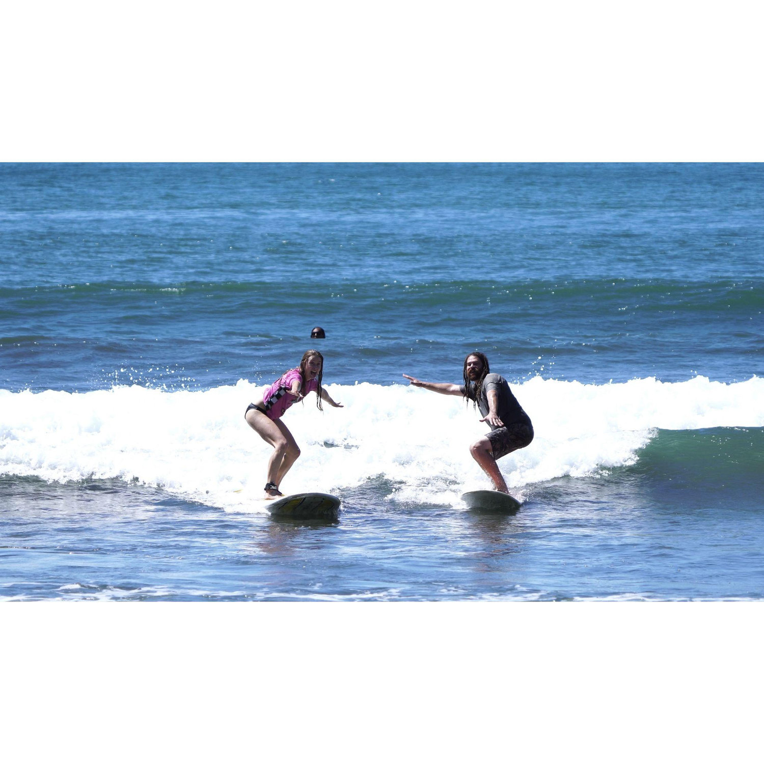 Larissa learning how to surf in Costa Rica, 2022