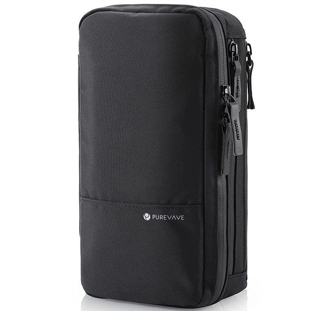 Purevave Compact Mens Toiletry Travel Bag Hanging, Mens Dopp Kit for Travel Waterproof, Wash Pouch Black