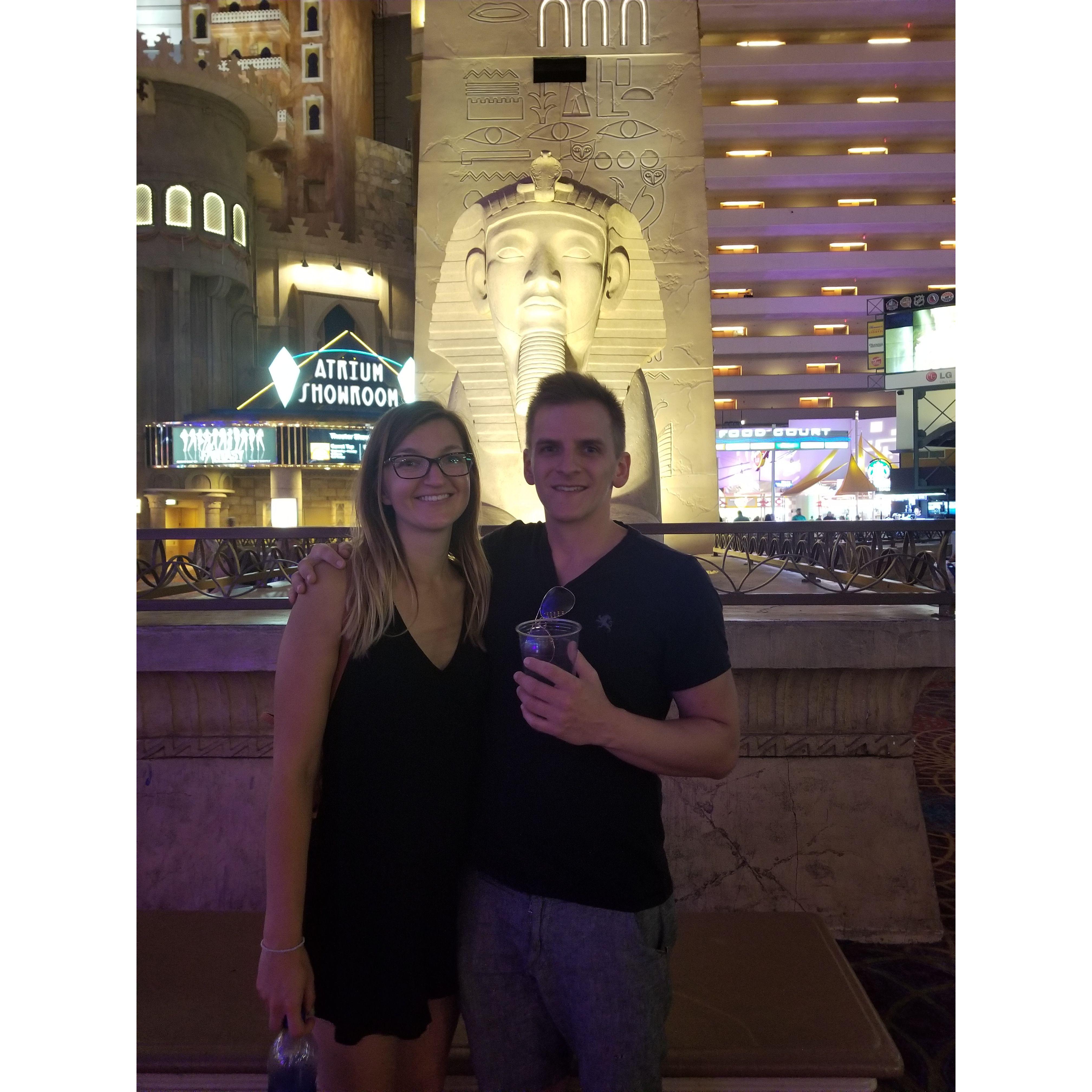In front of the Luxor in Vegas 2018.