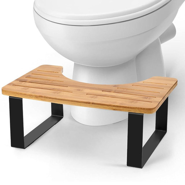 Bamboo Toilet Stool,Squatty Potty,Squatty Potty for Adults,Bathroom Stool,Toilet Step,Toilet Stools for Pooping,Bamboo Articles,Dual Anti Slip Design,Stain,Scratch,CrackProof(Brown)