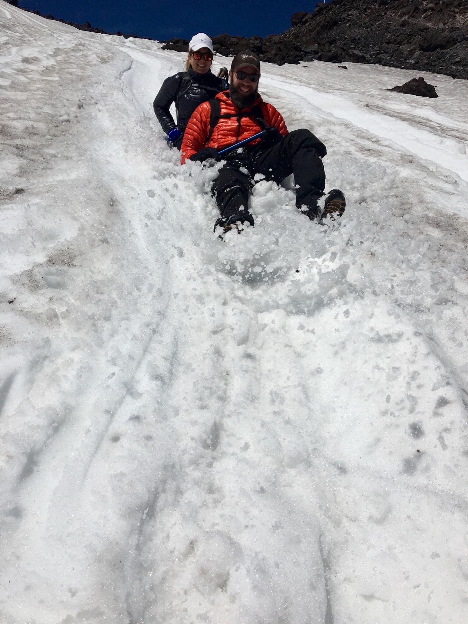 Glissading down Mount St. Helens - June 2018